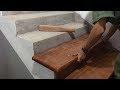 Amazing Technique Hardwood Processing For Stairs - Build and Installation New Stairs Treads