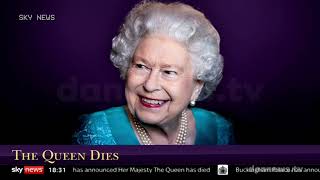 Compilation of news coverage from the moment The Queen&#39;s death was announced around the world