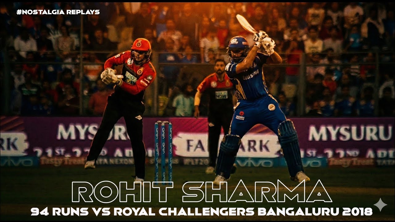 Rohit Sharma 94 Runs Vs Royal Challengers Bangaluru Ipl 2018 (Ball By Ball)