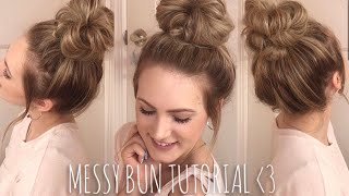 PERFECT Messy Bun in UNDER 1 MINUTE Tutorial! *Easy to Follow*