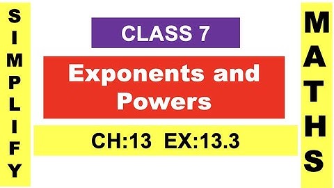 Exponents and Powers |Chapter:13|EX:13.3|Class7|NCERT|CBSE|English|Video 65|Maths|@SimplifyMaths1183
