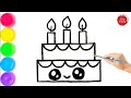 Birt.ay cake drawing for kids  how to draw cute cake  eshan drawing