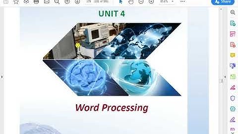 CLASS 9 -UNIT 4 WORD PROCESSING -PART 1