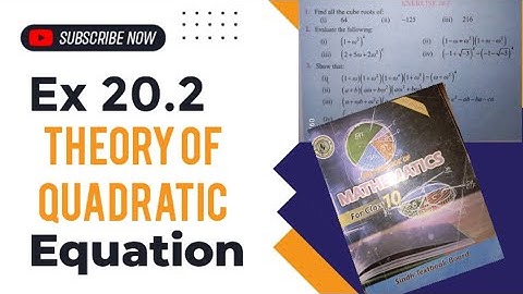 ex 20.2 class 10 Theory of quadratic equations unit 20 sindh board