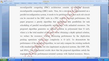 Performance Oriented Partitioning for Task Scheduling of Parallel Reconfigurable Architectures
