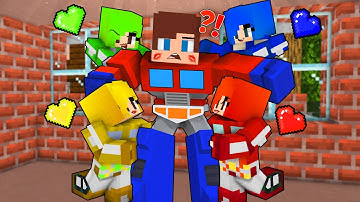 JJ Transformer in Love Trap by Girls Decepticon - Battle Autobot - Maizen Minecraft Animation
