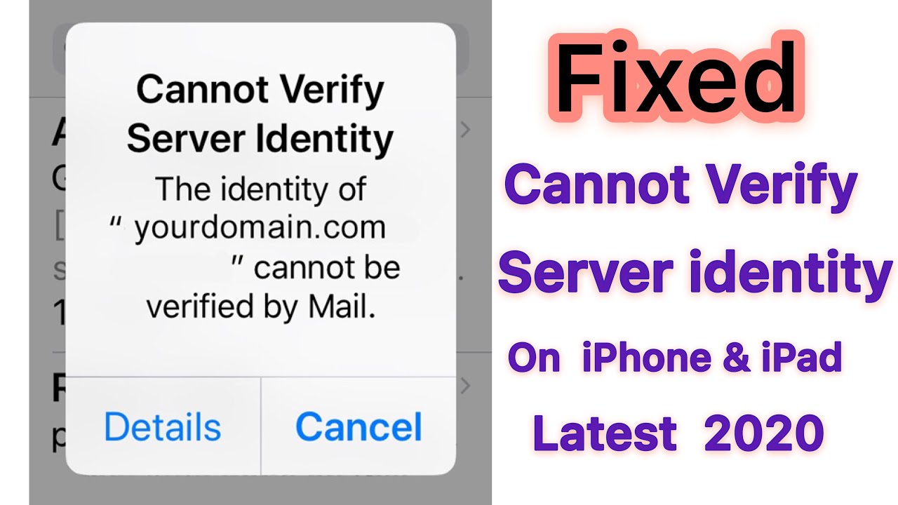 cannot verify server identity safari ipad