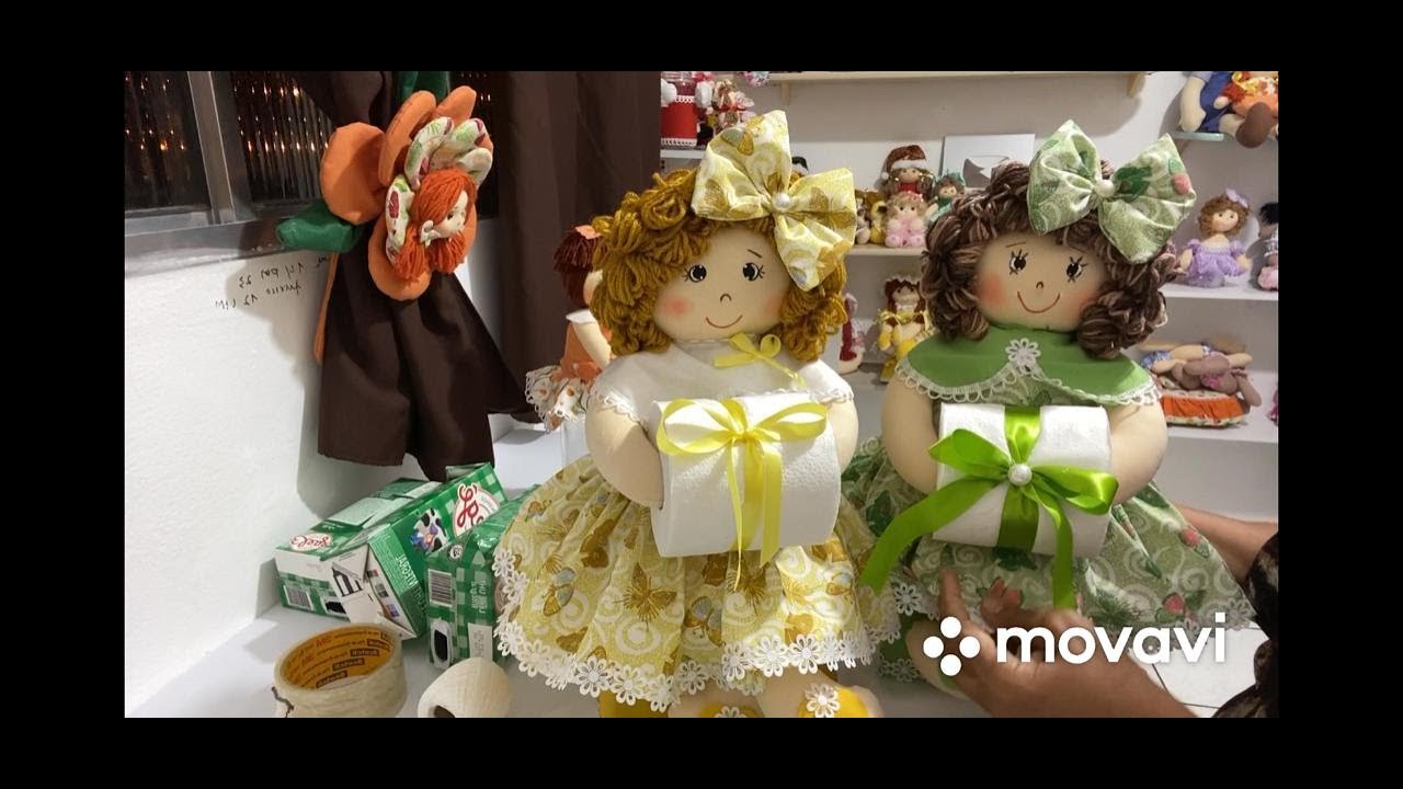 Boneca de banheiro - três caixa de leite reciclada! Perfeita molde grátis