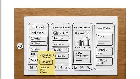 HCI mobile fitness app paper prototype