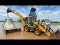 Washing with fun jcb 3dx eco  kirlosker jcb backhoe and tata truck washing in village pond