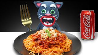 Asmr Mukbang Eating Spaghetti Tomato Sauce With Talking Tom