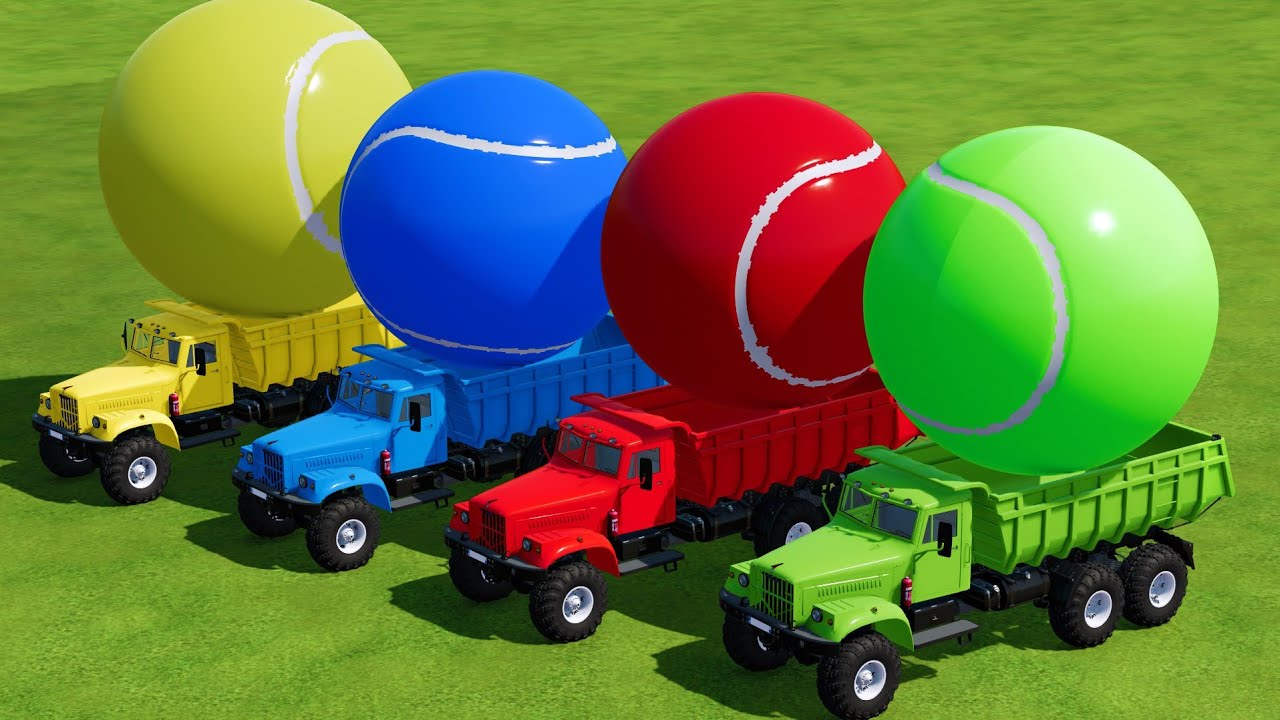 BALL OF COLORS! TENNIS BALL TRANSPORT WITH TRUCKFarming Simulator