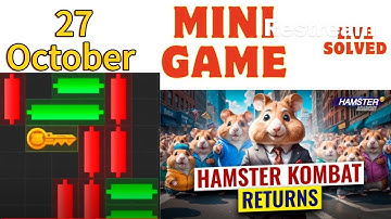 27 October Hamster Kombat Mini game Puzzle Today (Solved) 🔴Live | #livestream #hamstercombat