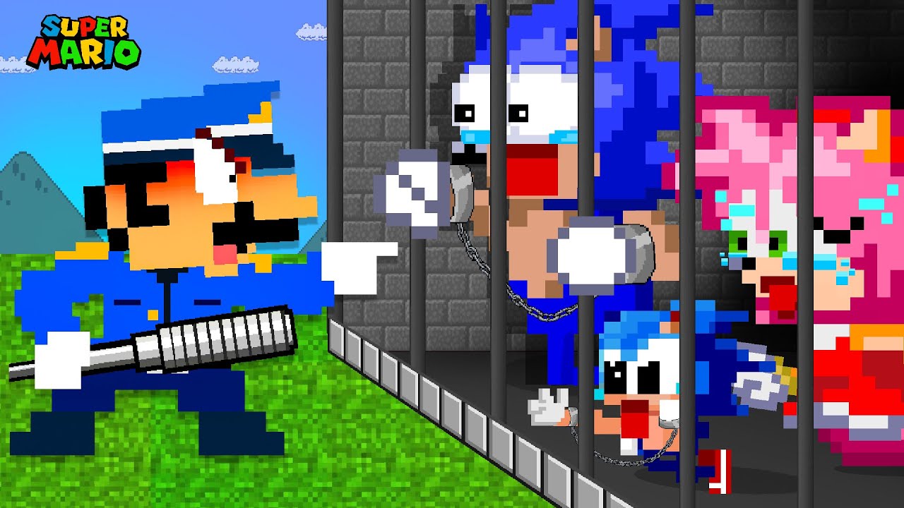 Sonic Escapes from Prison?! Can POLICE Mario Catch Him?! | Super Mario Animation