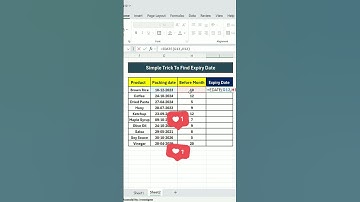 Simple Trick For Find Expiry Date In Excel #excelshorts #exceltech #microsoftoffice