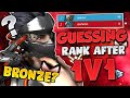 I challenged my Discord to 1v1 ARENA without knowing their RANK then guessed it - Overwatch GSMR
