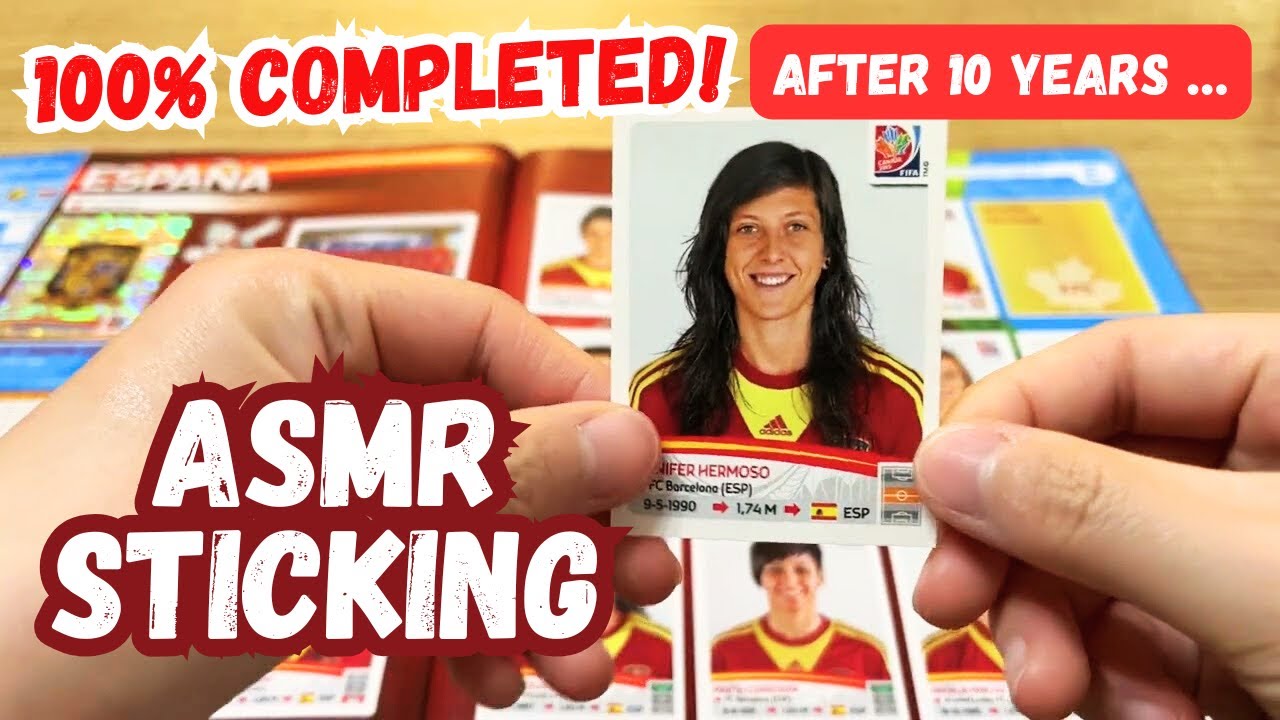 100% Completed! Sticking 2015 Women World Cup Panini stickers | ASMR| FULL ALBUM | football