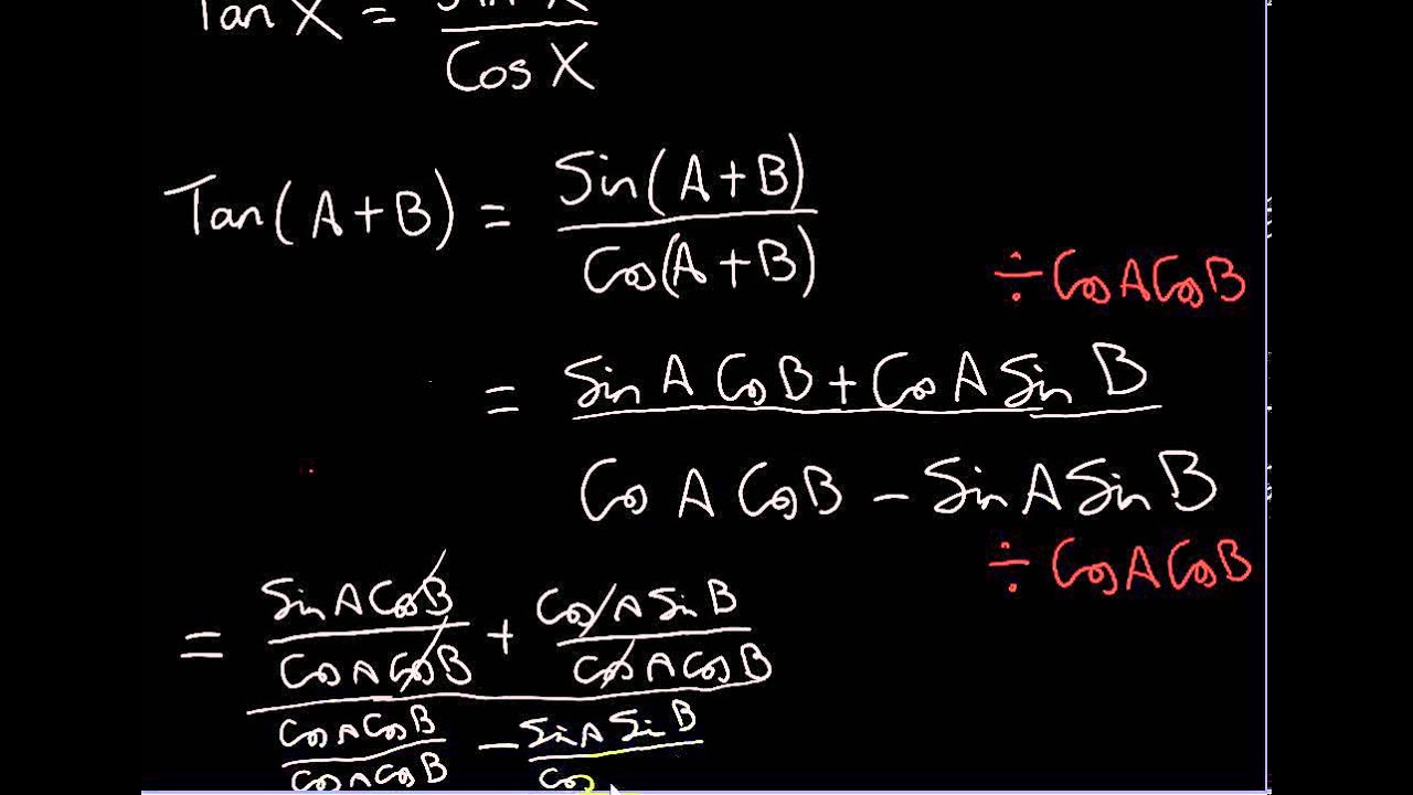 Identities for Tan (A + B) and Tan (A - B) - YouTube