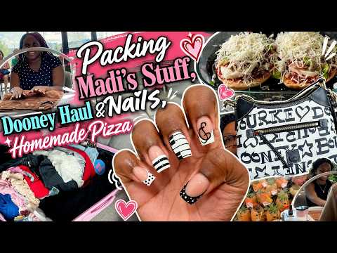 School Starts Tomorrow 😩 | Packing Madi’s Stuff, Nails, Dooney Haul & Homemade Pizza