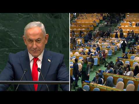 Delegations walk out of UN Assembly during Netanyahu's speech