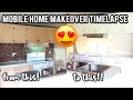 MOBILE HOME MAKE OVER TIME LAPSE W/ BEFORE & AFTER | BUDGET FRIENDLY KITCHEN RENOVATION