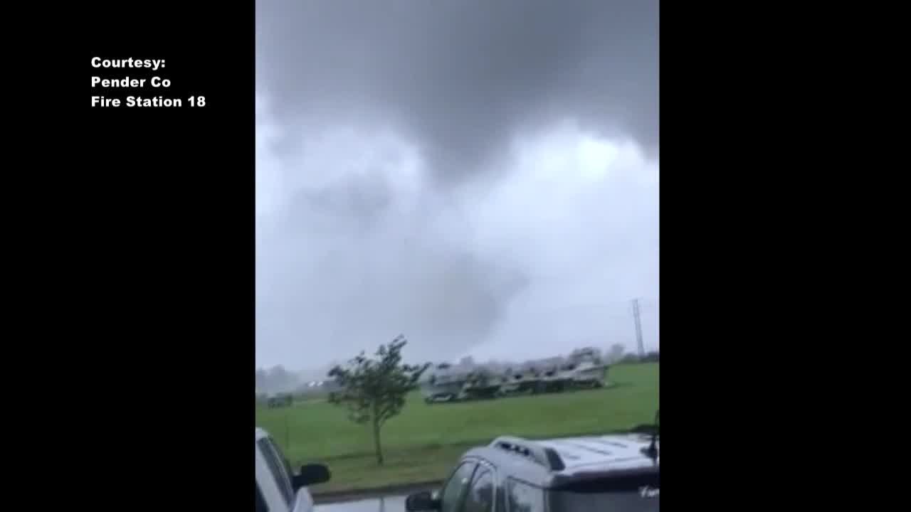 RAW VIDEO: Tornado near Pender County fire station - YouTube