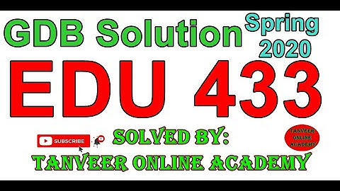 EDU433 GDB Solution Spring 2020 || EDU433 GDB