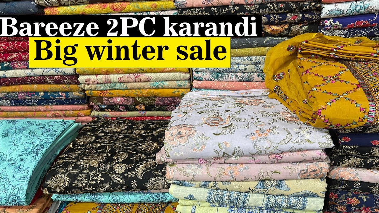Bareeze big sale on winter karandi best dresses winter collection sale