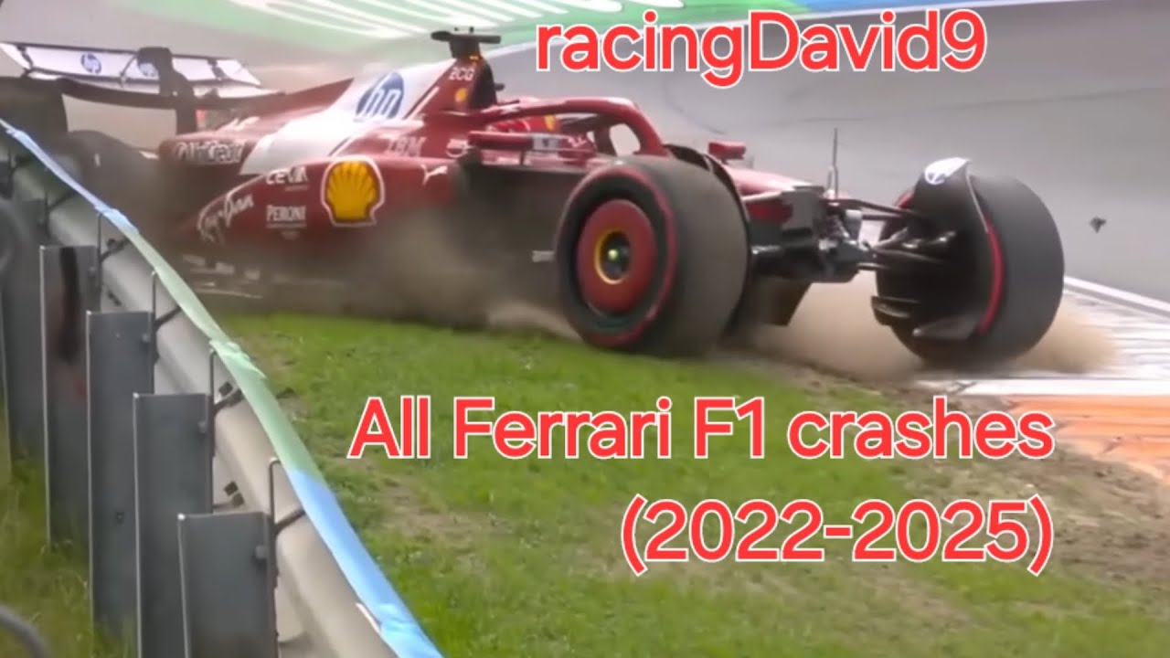 All Ferrari F1 crashes (2022-2025)