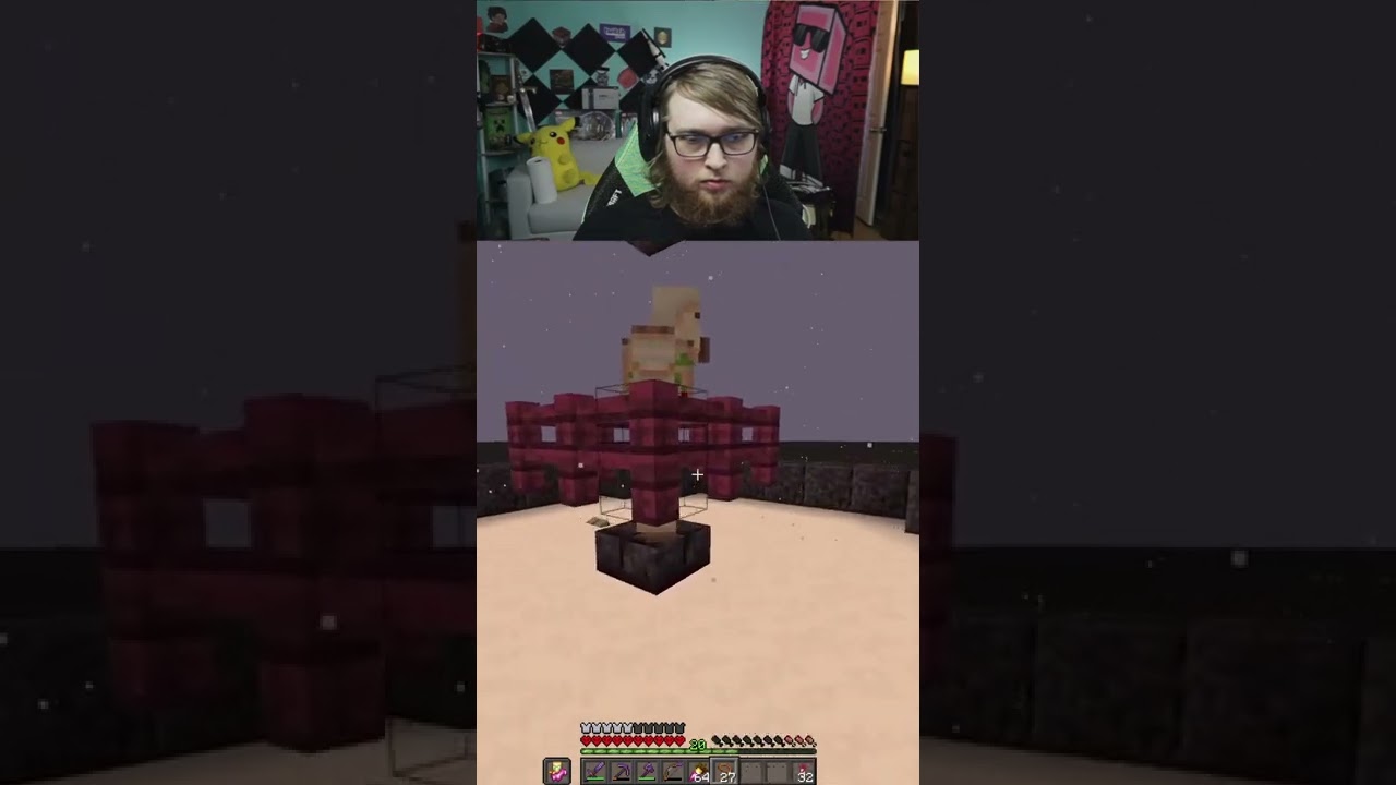 Сбор лягушек для световой фермы в хардкорном Minecraft