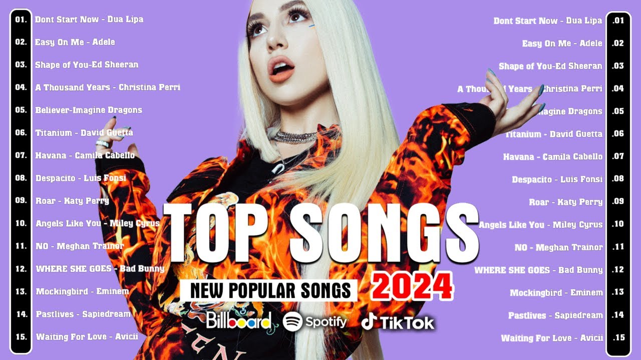 Billboard Hot 100 - Best Pop Music Playlist 2024 -  Selena Gomez,Miley Cyrus, Dua Lipa