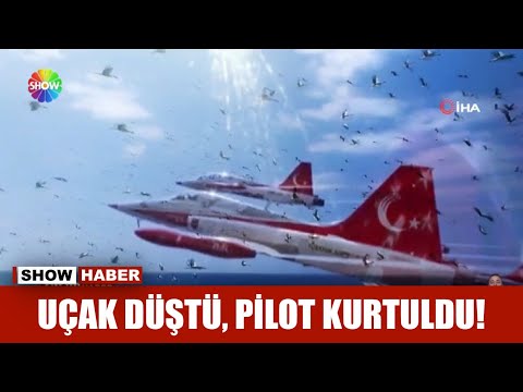 Uçak düştü, pilot kurtuldu!