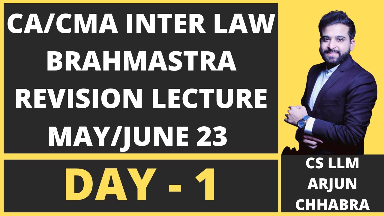 DAY -1 | CA | CMA INTER LAW MARATHON | REVISION | MAY 23 | JUNE 23 ...