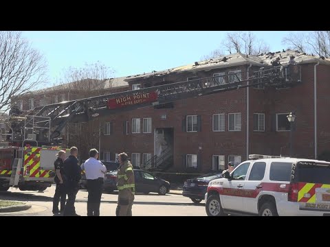 High point apartment complex fire displaces 30 people - YouTube