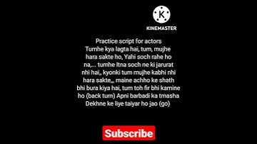 practice script for actors at home negative character attitude