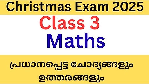 Class 3 maths Christmas exam important questions and answers 2025
