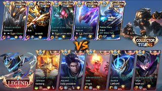 COLLECTOR TITANS VS LEGEND SKINS WHO WILL WIN? MOBILE LEGENDS 5V5 screenshot 1