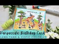 Kangarrific birt.ay card  lawn fawn new release  copic coloring an australian outback scene