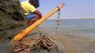 Really Incredible Fishing Method In River Underwater Big Monster Fish Catching with Chain#fishing