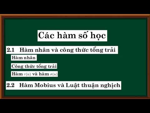 Video [Toán Đại học]- Các Hàm Số Học - Lý thuyết số - youtube