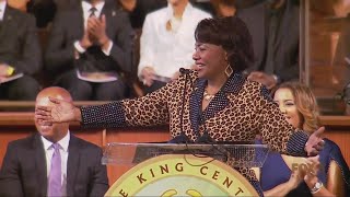 Bernice King receives standing ovation at commemorative service for her father