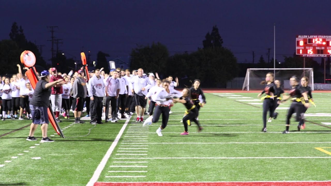 Downey High Powder Puff flag football game 2015 YouTube