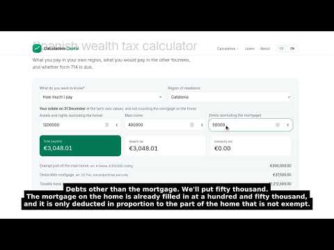 Spanish wealth tax calculator
