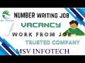 Number writing job     contact number  9025494175 