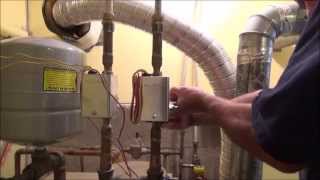 Replacing a zone valve on a hot water heating system and removing the air.