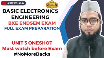 BXE | Full ENDSEM Preparation !! PART 1 | OneShot | Basic Electronics Engineering | DIGITAL ETX
