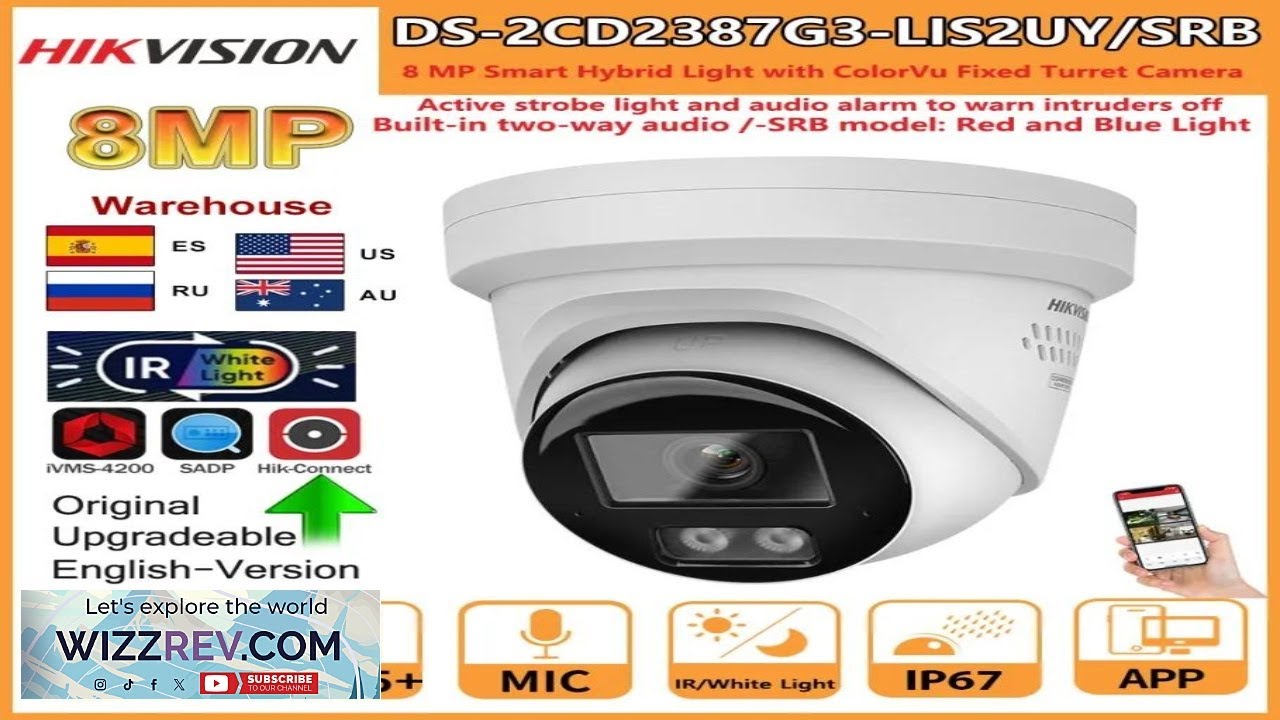 IP-камера Hikvision 8MP DS 2CD2387G3 LIS2UY SRB Smart Hybrid Light ColorVu 2-сторонняя аудиосвязь