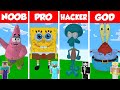 Minecraft SPONGE BOB HOUSE BUILD CHALLENGE NOOB vs PRO vs HACKER vs GOD Animation