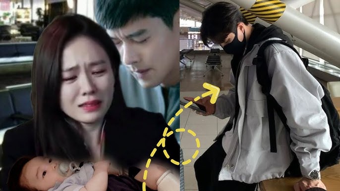 HYUN BIN TEAR UP AS HE BIDS GOODBYE TO HIS WIFE SON YE-JIN AND BABY ALKONG