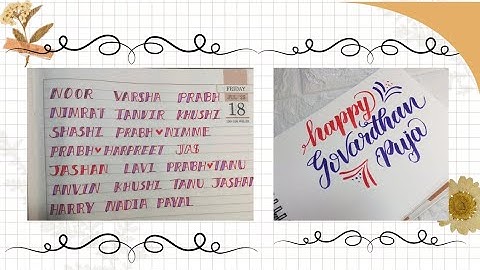 HAPPY GOVARDHAN PUJA CALLIGRAPHY/Lets write my subscribers name in beautiful handwriting @artbyvincy